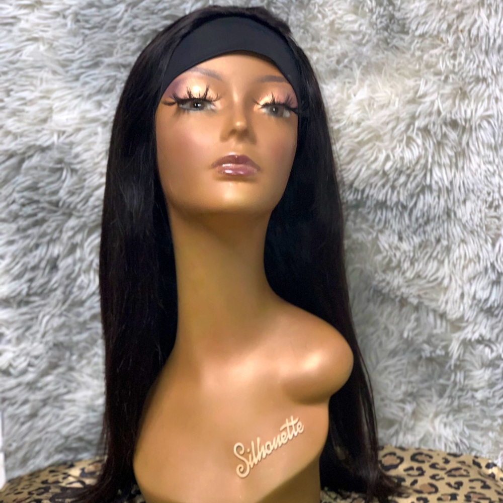 18in straight headband wig